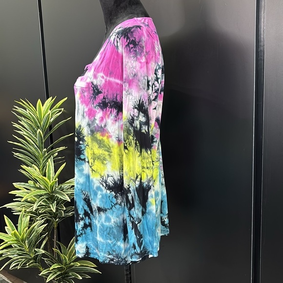 Torrid Lovesick Long sleeve square neck strappy cut out detail tie-dye - Picture 4 of 9